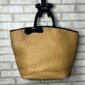 Fashionable Bow Woven Straw Tote Beach Bag